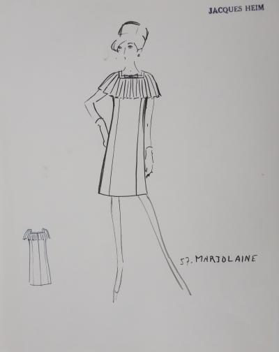 Jacques HEIM: Marjolaine Dress, Original signed drawing 2