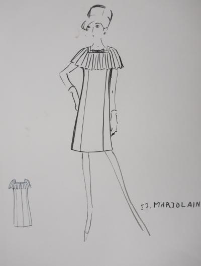 Jacques HEIM: Marjolaine Dress, Original signed drawing 2