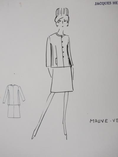 Jacques HEIM : Veste Mauve, Dessin original signé 2