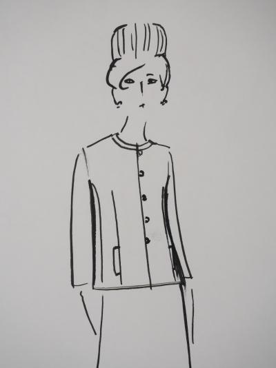 Jacques HEIM : Veste Mauve, Dessin original signé 2