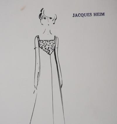 Jacques HEIM: Narcissus Dress, Original signed drawing 2