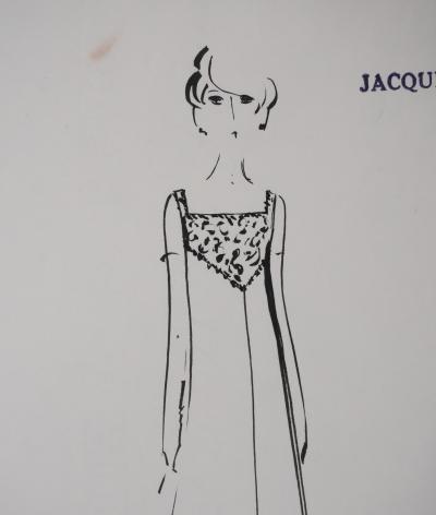 Jacques HEIM: Narcissus Dress, Original signed drawing 2