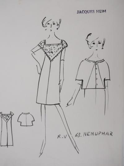 Jacques HEIM : Robe Nenuphar, Dessin original signé 2