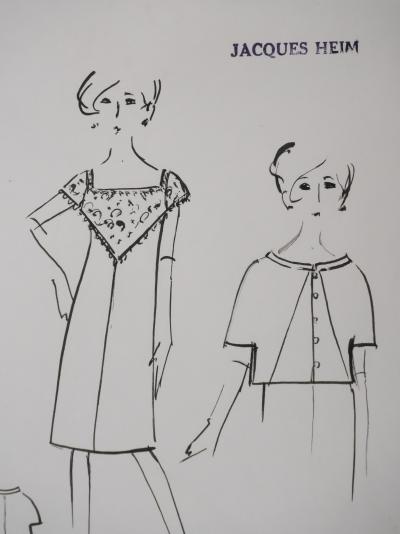 Jacques HEIM : Robe Nenuphar, Dessin original signé 2