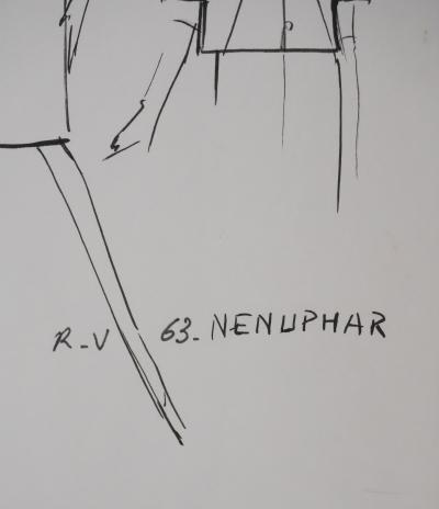 Jacques HEIM : Robe Nenuphar, Dessin original signé 2