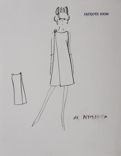 Jacques HEIM : Robe Nymphea, Dessin original signé 2