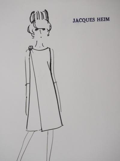 Jacques HEIM : Robe Nymphea, Dessin original signé 2