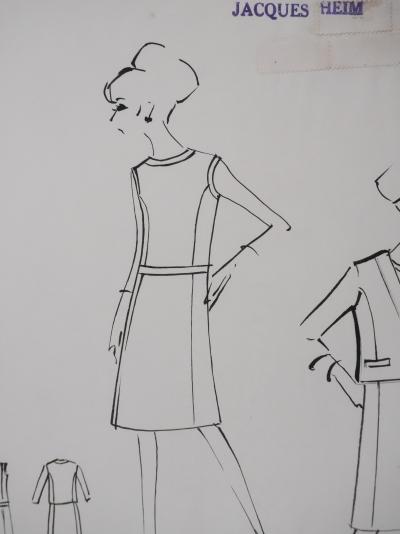 Jacques HEIM : Robe Muguet, Dessin original signé 2