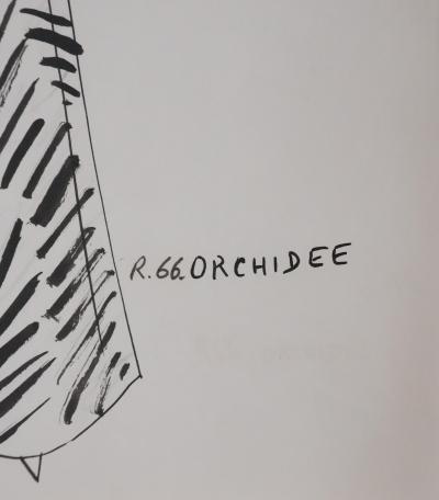 Jacques HEIM : Robe Orchidée, Dessin original signé 2