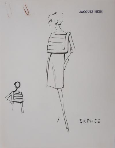 Jacques HEIM : Robe Orphée, Dessin original signé 2