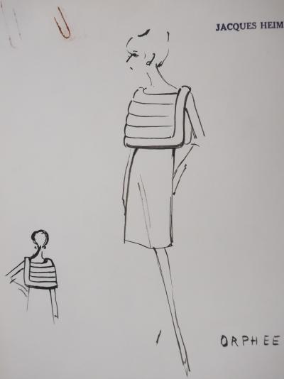 Jacques HEIM : Robe Orphée, Dessin original signé 2