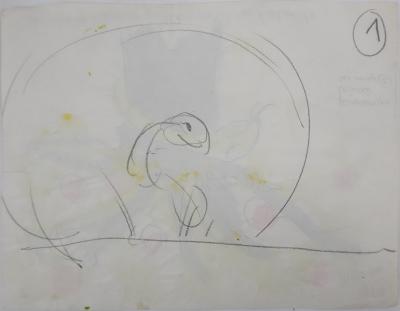 Jean EFFEL : Teinturier, Le serpent du pommier, Aquarelle originale 2