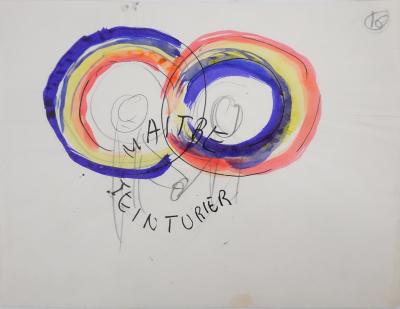 Jean EFFEL: Dyer, The Master Dyer, Original Watercolor 2
