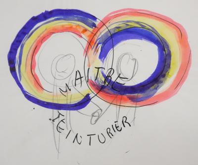 Jean EFFEL: Dyer, The Master Dyer, Original Watercolor 2