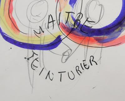 Jean EFFEL: Dyer, The Master Dyer, Original Watercolor 2