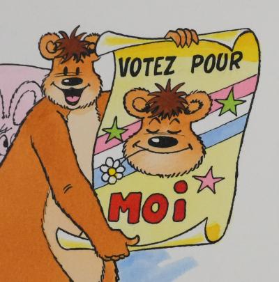 Roger BUSSEMEY : Votez pour Nestor, Aquarelle originale 2