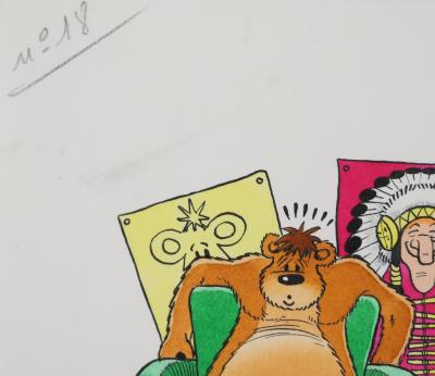 Roger BUSSEMEY : Nestor est fatigué, Aquarelle originale 2
