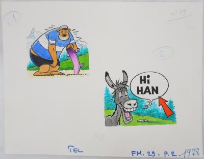 Roger BUSSEMEY : Nestor et l'âne, Aquarelle originale 2