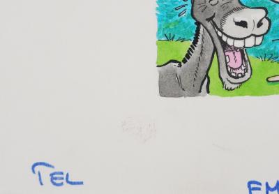 Roger BUSSEMEY : Nestor et l'âne, Aquarelle originale 2