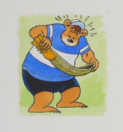 Roger BUSSEMEY : Nestor et la pelote de laine, Aquarelle originale 2