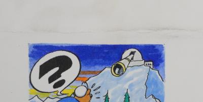 Roger BUSSEMEY : Nestor en vacances, Aquarelle originale 2
