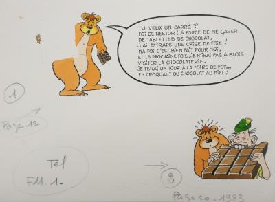 Roger BUSSEMEY : Nestor veut du chocolat, Aquarelle originale 2