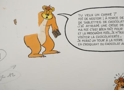 Roger BUSSEMEY : Nestor veut du chocolat, Aquarelle originale 2