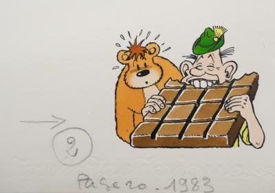 Roger BUSSEMEY : Nestor veut du chocolat, Aquarelle originale 2