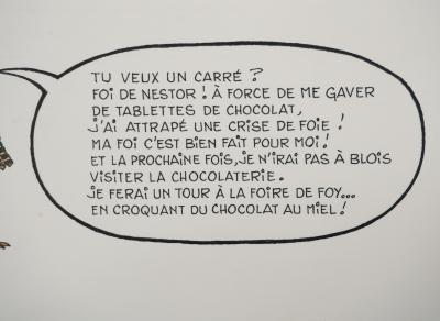 Roger BUSSEMEY : Nestor veut du chocolat, Aquarelle originale 2