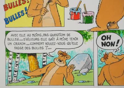 Roger BUSSEMEY : Nestor et Nestorine dessinent des bulles, Aquarelle originale 2