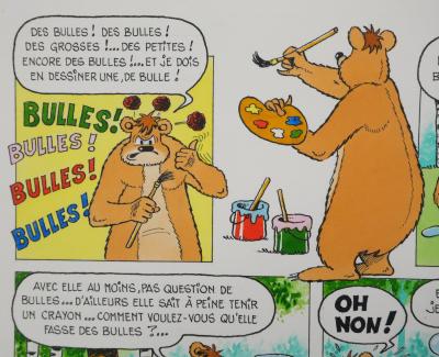 Roger BUSSEMEY : Nestor et Nestorine dessinent des bulles, Aquarelle originale 2