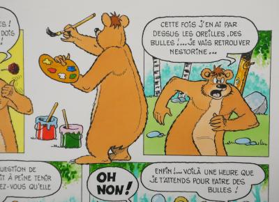 Roger BUSSEMEY : Nestor et Nestorine dessinent des bulles, Aquarelle originale 2