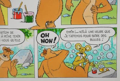 Roger BUSSEMEY : Nestor et Nestorine dessinent des bulles, Aquarelle originale 2