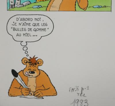 Roger BUSSEMEY : Nestor et Nestorine dessinent des bulles, Aquarelle originale 2