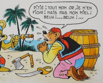 Roger BUSSEMEY : Nestor et Nestorine jouent aux pirates, Aquarelle originale 2