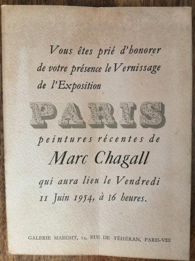 Marc CHAGALL, lithographie Mourlot, galerie Maeght, 1954 2