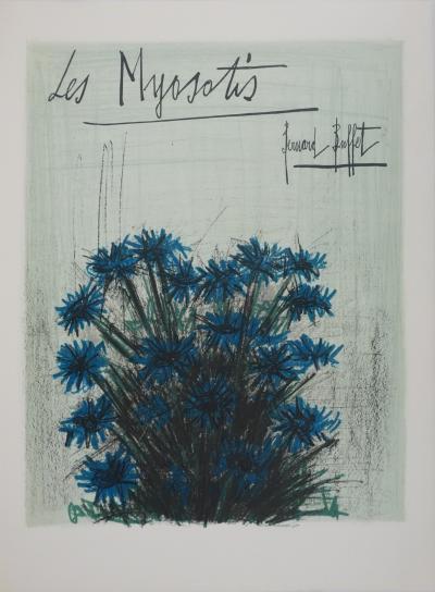 Bernard BUFFET : Les myosotis, Lithographie originale signée 2