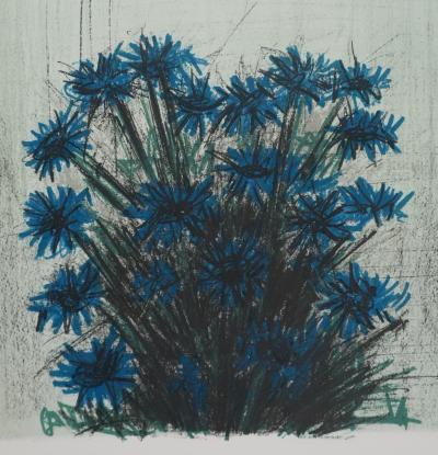 Bernard BUFFET : Les myosotis, Lithographie originale signée 2