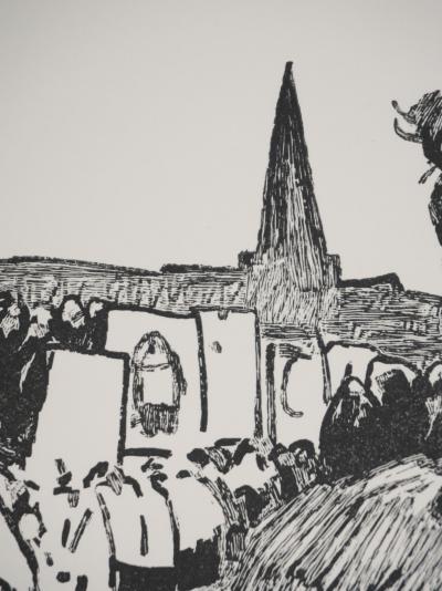 Mathurin MEHEUT : Bretagne, La procession (Noir), Gravure originale signée 2