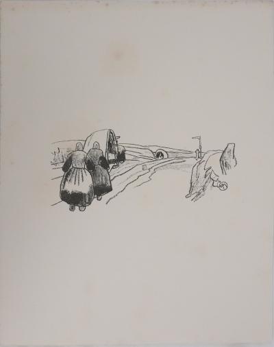 Mathurin MEHEUT : Bretagne, Le pèlerinage (Noir), Gravure originale signée 2