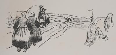 Mathurin MEHEUT : Bretagne, Le pèlerinage (Noir), Gravure originale signée 2