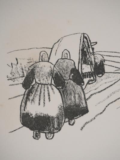 Mathurin MEHEUT : Bretagne, Le pèlerinage (Noir), Gravure originale signée 2
