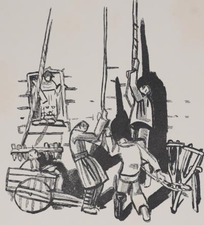 Mathurin MEHEUT : Bretagne, Les artisans (Noir), Gravure originale signée 2
