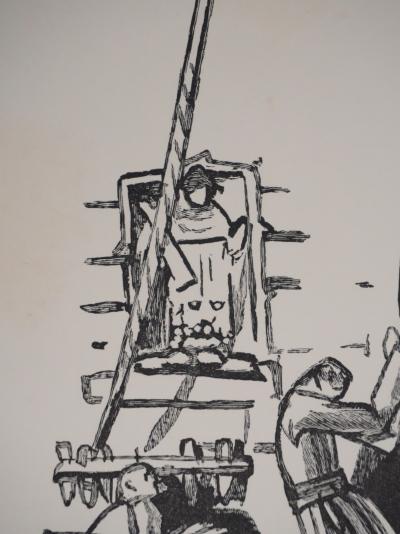 Mathurin MEHEUT : Bretagne, Les artisans (Noir), Gravure originale signée 2