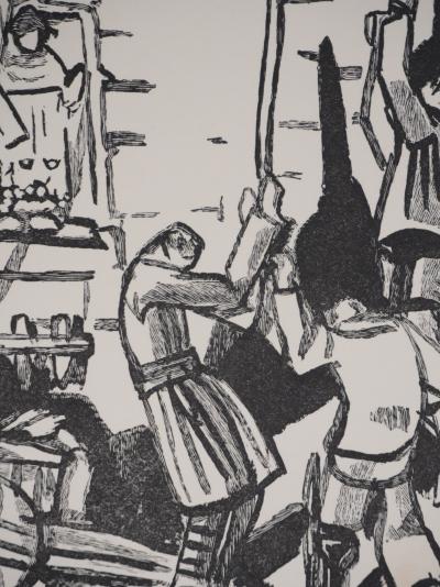 Mathurin MEHEUT : Bretagne, Les artisans (Noir), Gravure originale signée 2