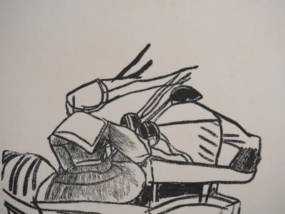 Mathurin MEHEUT : Bretagne, La famille bretonne (Noir), Gravure originale signée 2
