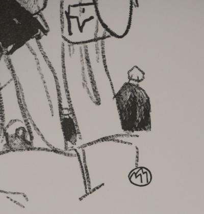 Mathurin MEHEUT : Bretagne, Les trois bretons (Noir), Gravure originale signée 2