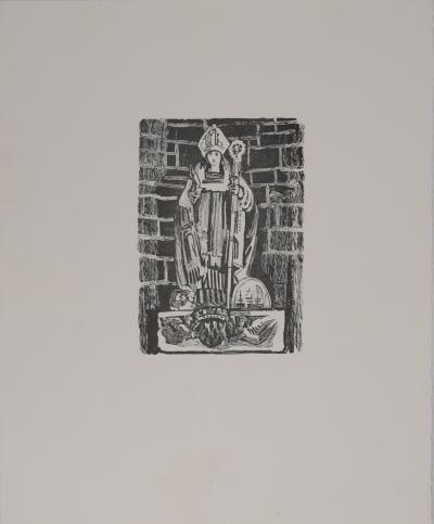Mathurin MEHEUT : Bretagne, Bretagne, Saint Ronan (Noir), Gravure originale signée 2