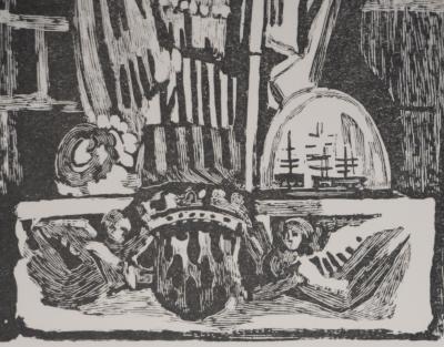 Mathurin MEHEUT : Bretagne, Bretagne, Saint Ronan (Noir), Gravure originale signée 2