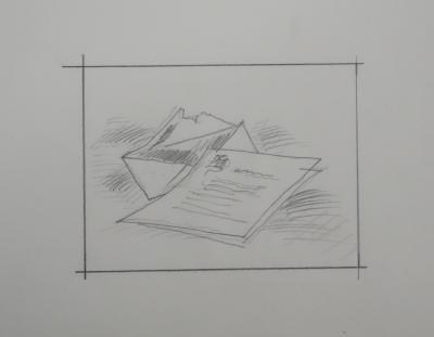 Jean-Emile LABOUREUR : Lettres, Dessin original 2